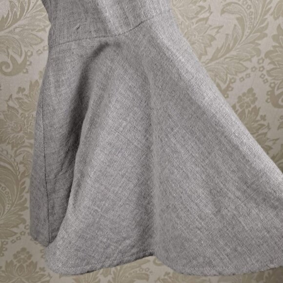 Zara Basic Collection Size XS Gray Embroidered Flared Sleeve Open Tie Back Top - Picture 4 of 14